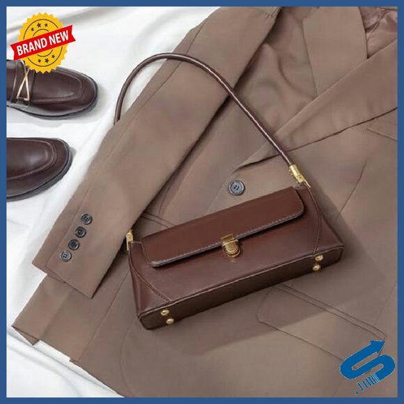 Vintage PU Leather Shoulder Bag Mini Purse Crossbody Zipper Compartment - Picture 7 of 8